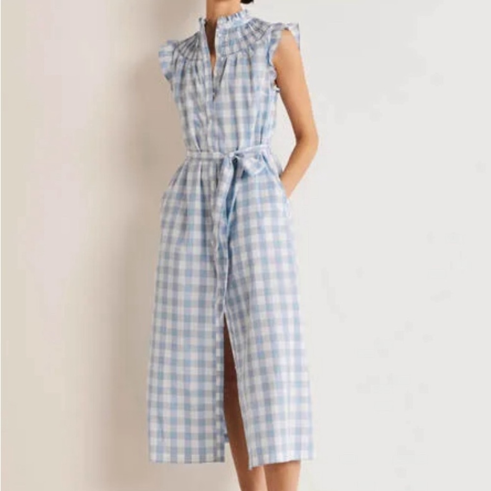 Jane Smocked Midi Shirt Dress